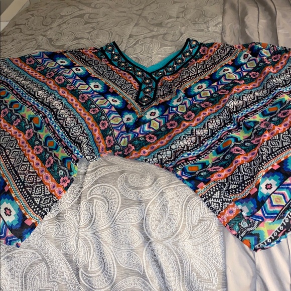 Double D Ranch Turquoise and Black Embellished Top - Picture 10 of 12